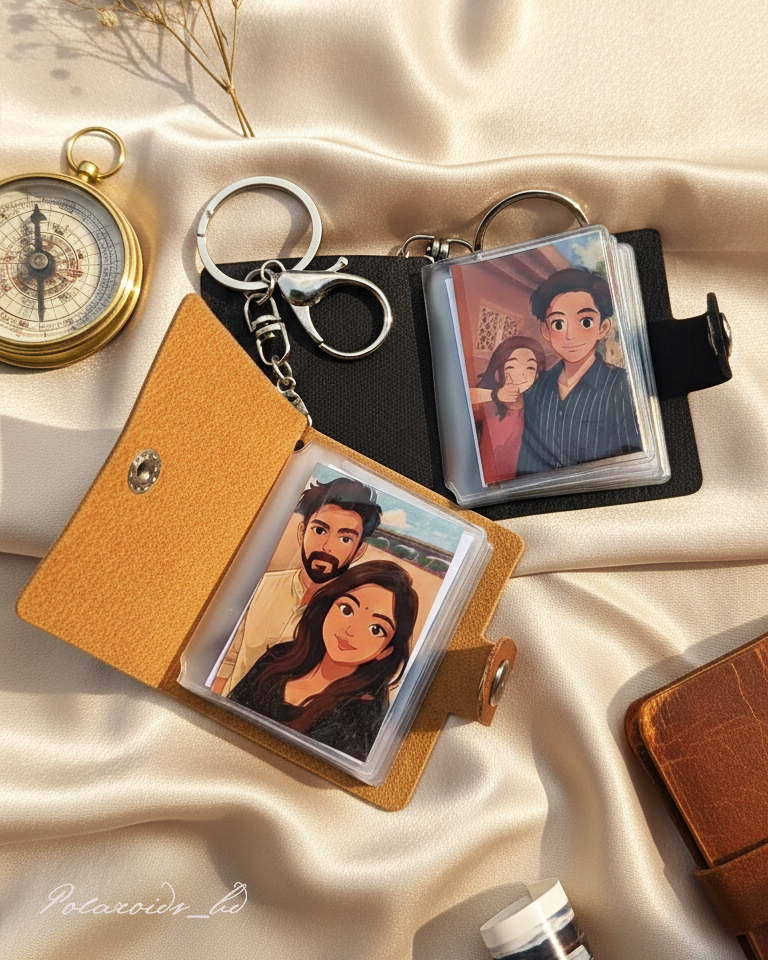 Leather Photo Key Ring Album With 20 mini photos - Image 6